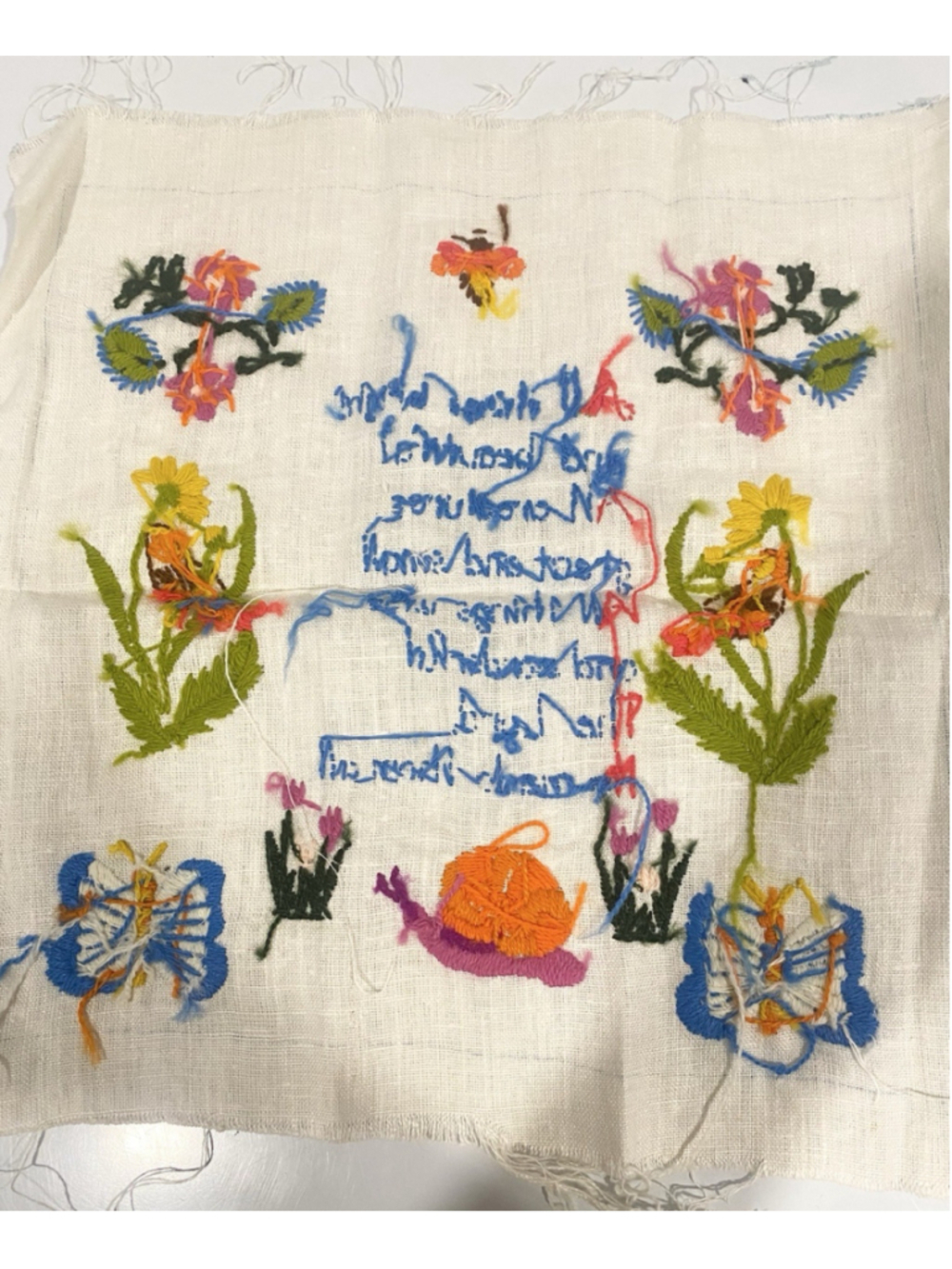Vintage Hand Embroidered All Things Bright and Beautiful Christian Needlework - Picture 7 of 8